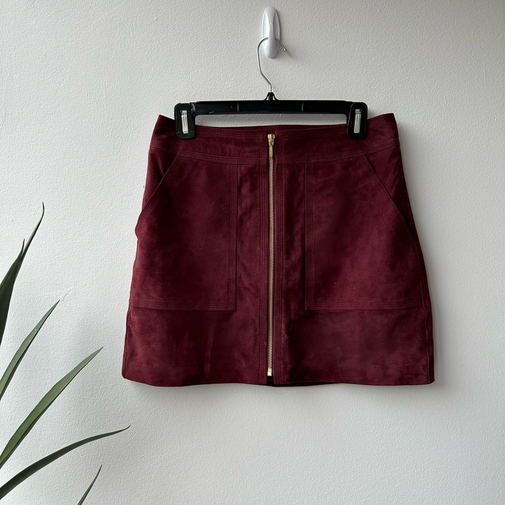 Trina Turk Maroon suede skirt!